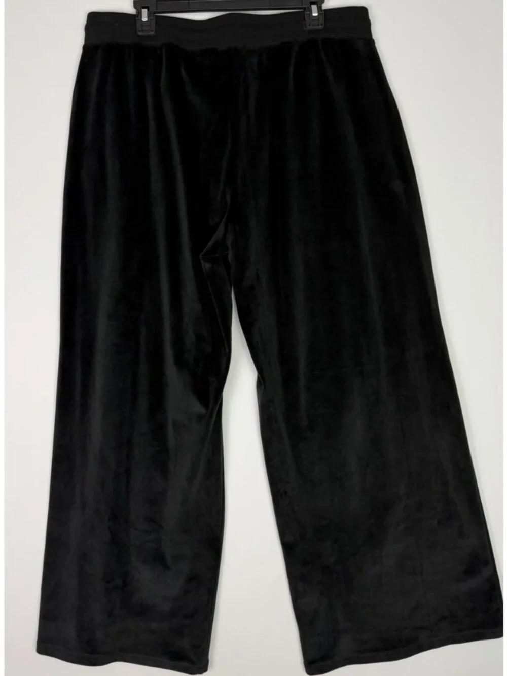 Michael Kors Velour Wide Leg Pants Women's Size XL Black Drawstring Lounge NWT